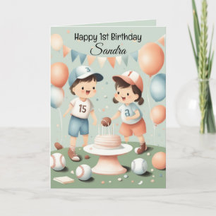 Tarjeta Bolas de béisbol niños felices cumpleaños personal