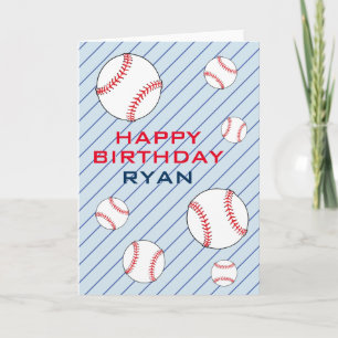 Tarjeta Bolas de béisbol niños felices cumpleaños personal