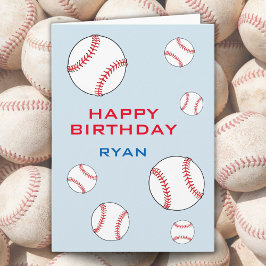 Tarjeta Bolas de béisbol niños felices cumpleaños personal