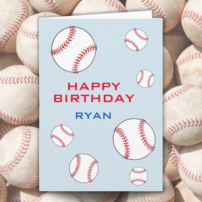 Tarjeta Bolas de béisbol niños felices cumpleaños personal (Subido por el creador)