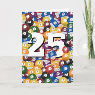 Tarjeta Bolas de Billiard de cumpleaños 25