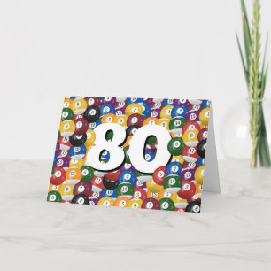 Tarjeta Bolas de Billiard para el 80 cumpleaños