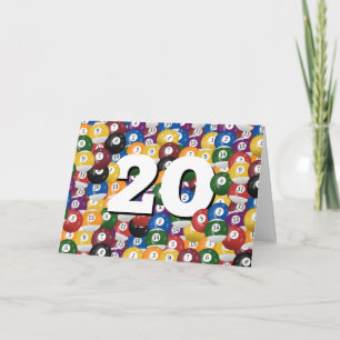 Tarjeta Bolas de Billiard para el vigésimo cumpleaños