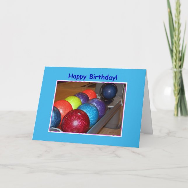 Tarjeta Bolas de bolos de Cumpleaños (Anverso)