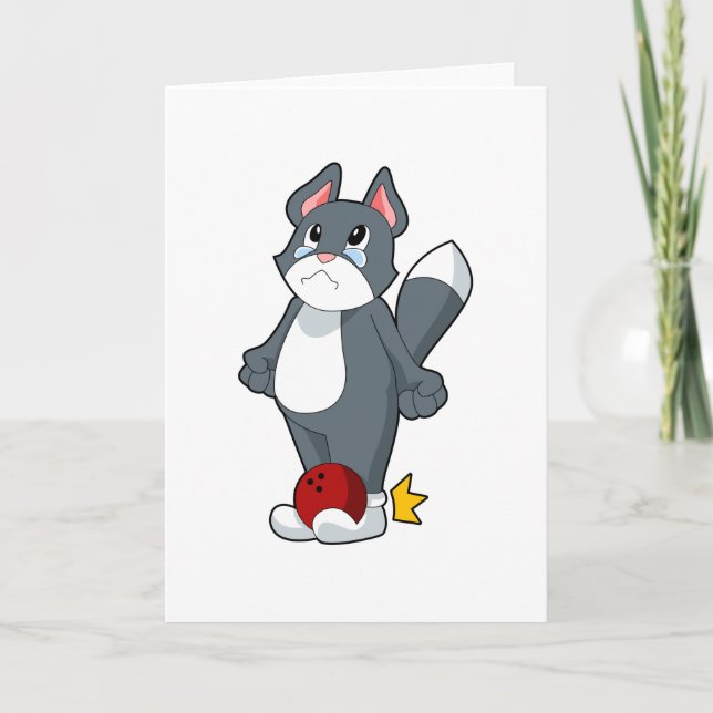 Tarjeta Bolas de bolos para el gato (Anverso)