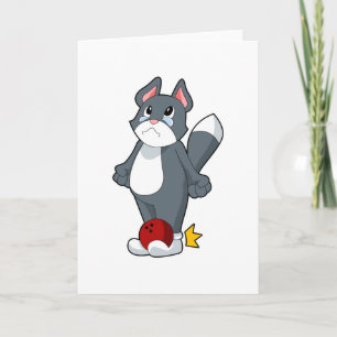 Tarjeta Bolas de bolos para el gato