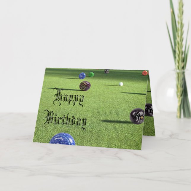 Tarjeta Bolas de césped coloridas Feliz cumpleaños, (Anverso)