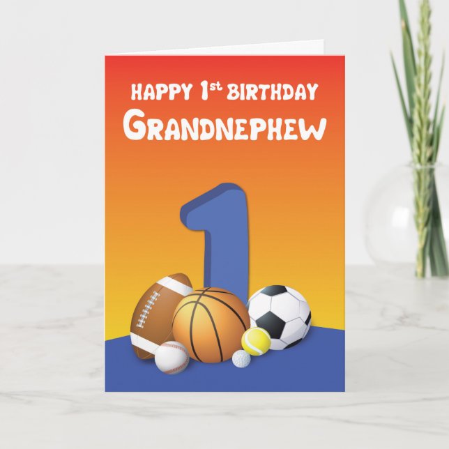 Tarjeta Bolas de Deportes de Cumpleaños de Abuelo (Anverso)