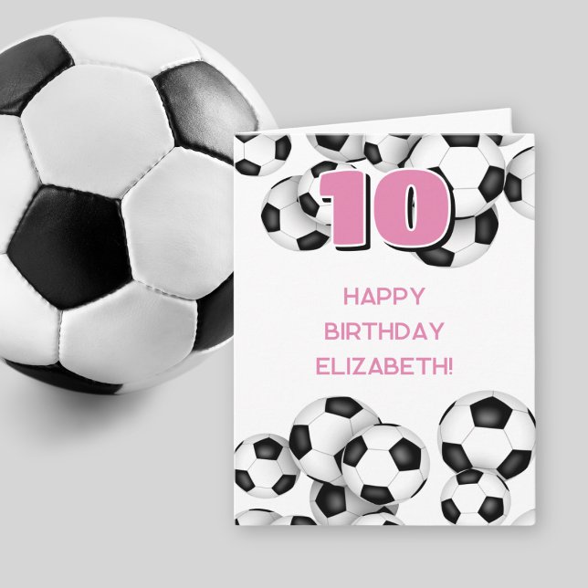Tarjeta bolas de fútbol blanco negras niños cumpleaños (Subido por el creador)