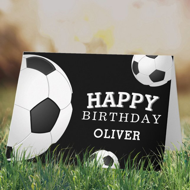 Tarjeta Bolas de fútbol niños niños de cumpleaños felices (Subido por el creador)