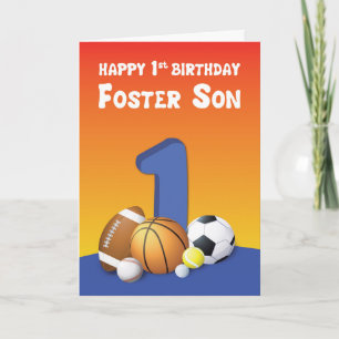 Tarjeta Bolas Deportivas Foster Son 1º Cumpleaños