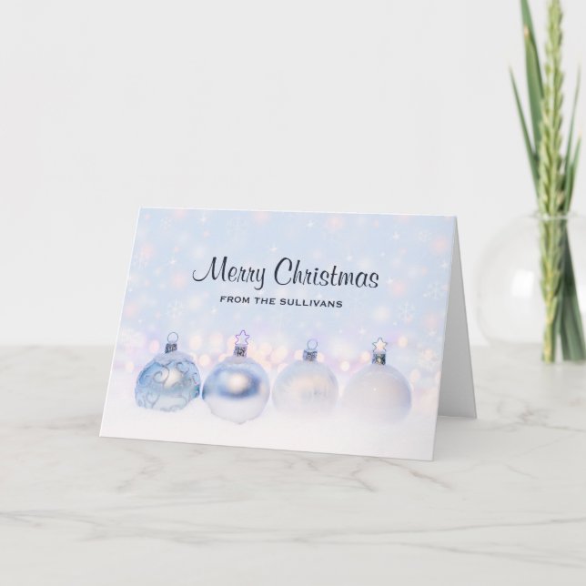 Tarjeta Bolas mágicas metálicas de Navidad Fotografía (Anverso)