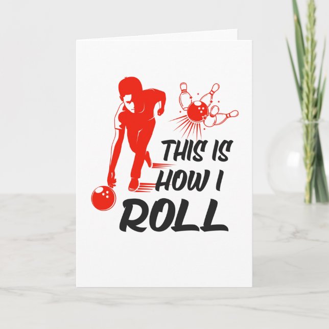 Tarjeta Bolera de boliche que dice regalo de Bowler (Anverso)