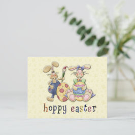 Tarjeta Bolos de Pascua y Chicas pintando huevos de Pascua