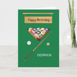Tarjeta Bolsa de cumpleaños Billiards Game Fun