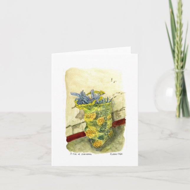 Tarjeta Bolsa de piñas, La Habana Vieja, Cuba (Anverso)