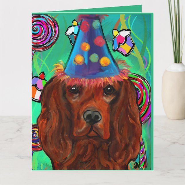 Tarjeta Bolsa de regalo mediana Irish Red Setter (Anverso)