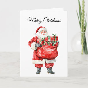 Tarjeta Bolsa de Regalos de Navidad de Papá Noel