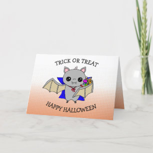 Tarjeta Bolsa linda de Halloween para dulces