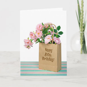 Tarjeta Bolsa para 80 cumpleaños