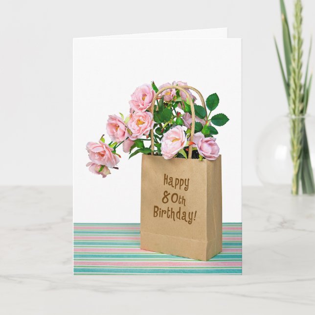 Tarjeta Bolsa para 80 cumpleaños (Anverso)