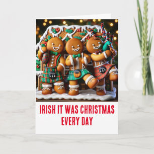 Tarjeta Bolsas de pan de jengibre divertidas de Navidad ir