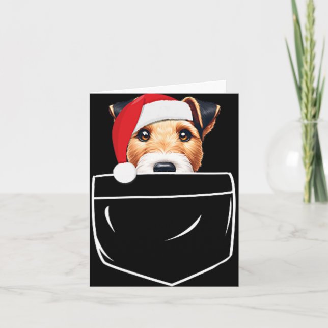 Tarjeta Bolsillo para Navidades de Zorro Suave Perro Terri (Anverso)