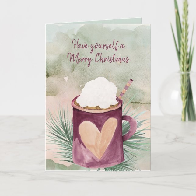 Tarjeta Bomba de chocolate caliente navidades (Anverso)