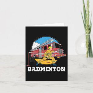 Tarjeta Bombero jugando bádminton Bombero Lucha contra inc