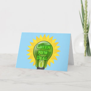 Tarjeta Bombilla verde para el nuevo trato