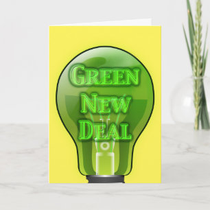 Tarjeta Bombilla verde para el nuevo trato