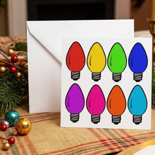 Tarjeta Bombillas Navideñas Vintage
