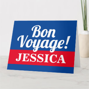 Tarjeta Bon voyage adiós adiós adiós adiós adiós irse