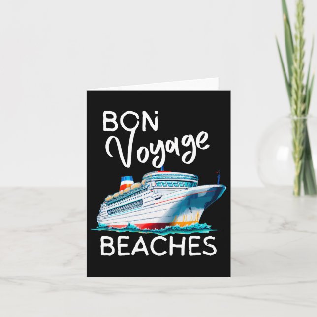 Tarjeta Bon Voyage Beaches Graphic Cruise Ship Graphic Par (Anverso)
