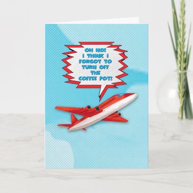 Tarjeta Bon Voyage disfruta de un divertido avión vacacion (Anverso)