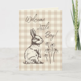 Tarjeta Bonanza de conejos Bunny Cuddly - nuevo bebé varón
