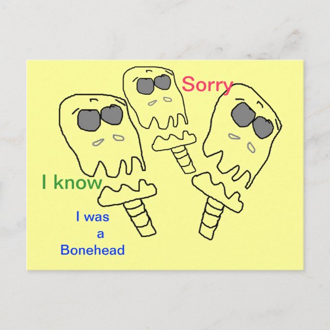 Tarjeta Bonehead SORRY (Anverso)