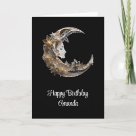 Tarjeta Bonita cara en el cumpleaños de la luna