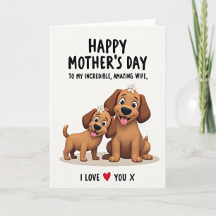 Tarjeta Bonita de Amor de Cachorro en Flor