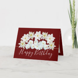 Tarjeta Bonita Moda Floral Bouquet Flor Blanca Cumpleaños