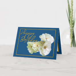 Tarjeta Bonita Moda White Rose Floral Bouquet Cumpleaños