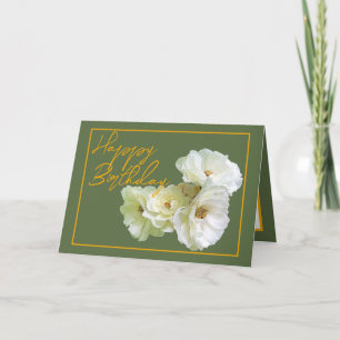 Tarjeta Bonita Moda White Rose Floral Bouquet Cumpleaños