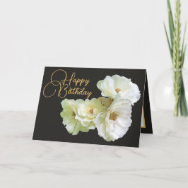 Tarjeta Bonita Moda White Rose Floral Bouquet Cumpleaños