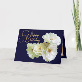 Tarjeta Bonita Moda White Rose Floral Bouquet Cumpleaños