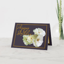 Tarjeta Bonita Moda White Rose Floral Bouquet Cumpleaños