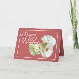 Tarjeta Bonita Moda White Rose Floral Bouquet Cumpleaños