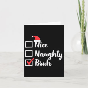 Tarjeta Bonita traviesa Bruh Graciosa Navidades de Navidad