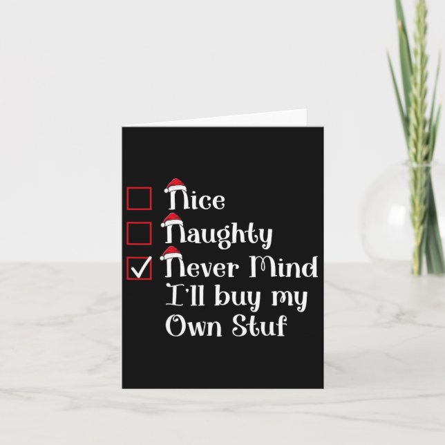Tarjeta Bonita traviesa compraré a mis propios Navidades d (Anverso)