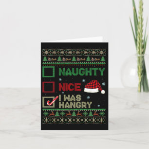 Tarjeta Bonita traviesa, fui Navidades de suéter feo.