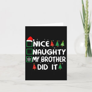 Tarjeta Bonita traviesa mi hermano hizo que los Navidades 